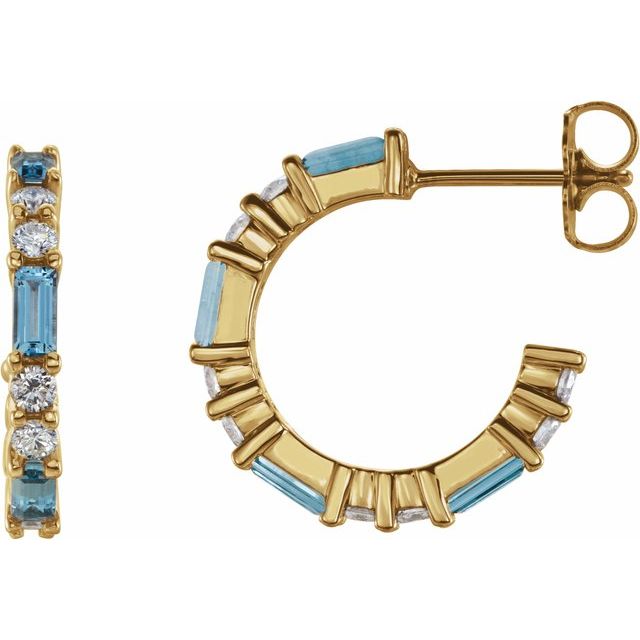 1/2 CTW Natural Blue Sapphire and Diamond Earrings in 14K Gold, Silver & Platinum