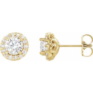 5/8 CTW Natural Diamond Earrings With Backs in 14K Gold & Silver