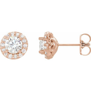 7/8 CTW Natural Diamond Round Stud Earrings in 14K Gold