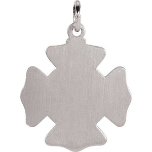 Polished Sterling Silver 25 mm St. Florian Medal 24