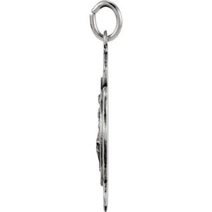 Polished Sterling Silver 25 mm St. Florian Medal 24
