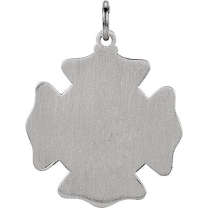 Polished Sterling Silver 25 mm St. Florian Medal 24