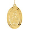 Sterling Silver 23x16  mm Oval Miraculous Medal 18