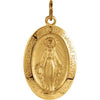 Sterling Silver 23x16  mm Oval Miraculous Medal 18