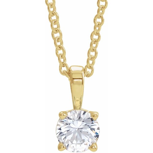 Natural Amethyst Round Birthstone Necklace in 14K Gold, Sterling Silver & Platinum