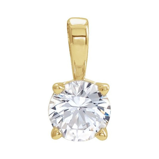 14K Gold & Platinum Natural Diamond Birthstone Pendant - Options Available