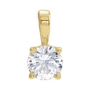 Natural Diamond Birthstone Pendant | 14K Gold & Platinum | 1/10 CTW | 3 Mm | Round | Polished