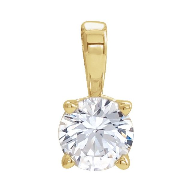 14K Gold & Platinum Natural Diamond Birthstone Pendant - Options Available