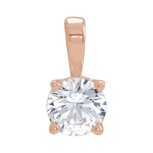Natural Diamond Birthstone Pendant | 14K Gold & Platinum | 1/10 CTW | 3 Mm | Round | Polished