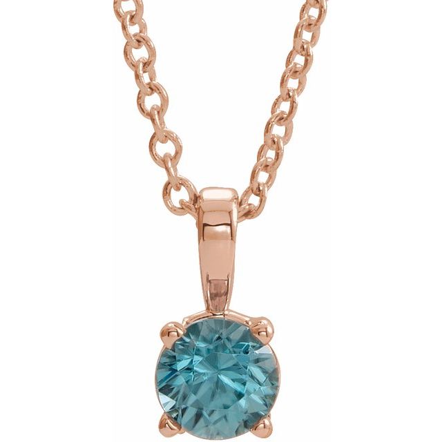 Natural Amethyst Round Birthstone Necklace in 14K Gold, Sterling Silver & Platinum