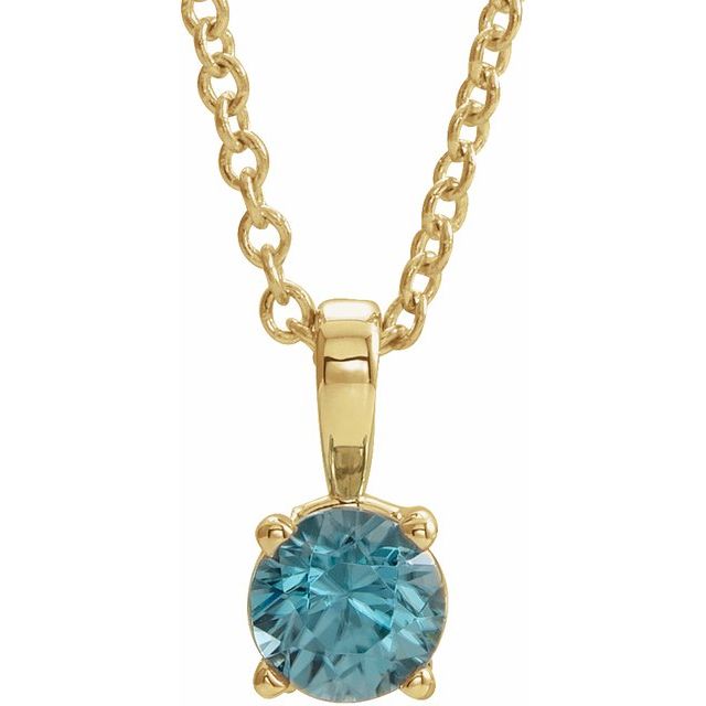 Natural Amethyst Round Birthstone Necklace in 14K Gold, Sterling Silver & Platinum