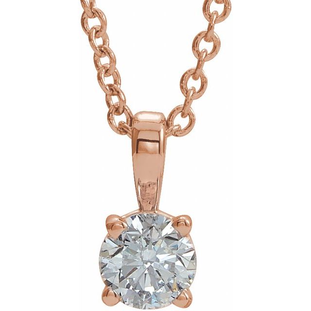 1/10 CTW Natural Diamond Birthstone Necklace in 14K Gold & Platinum