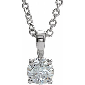 1/10 CTW Natural Diamond Birthstone Necklace in 14K Gold & Platinum