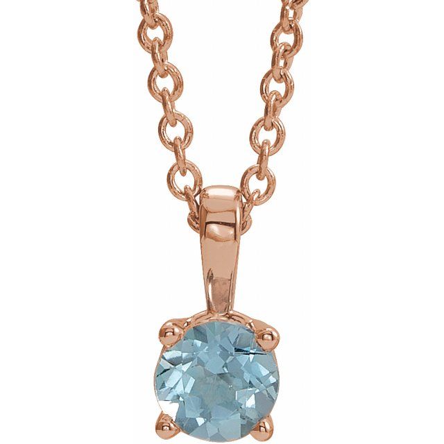 Natural Amethyst Round Birthstone Necklace in 14K Gold, Sterling Silver & Platinum