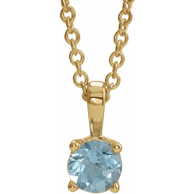 Natural Amethyst Round Birthstone Necklace in 14K Gold, Sterling Silver & Platinum