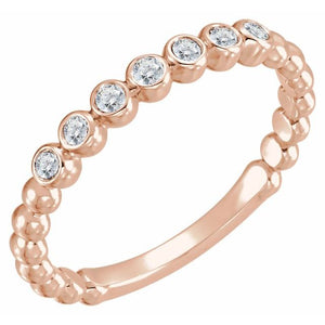 14K Gold Natural Aquamarine Stackable Ring