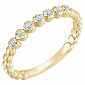 14K Gold Natural Aquamarine Stackable Ring