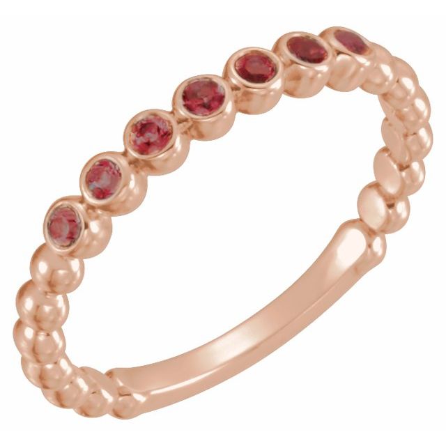 14K Gold Natural Aquamarine Stackable Ring