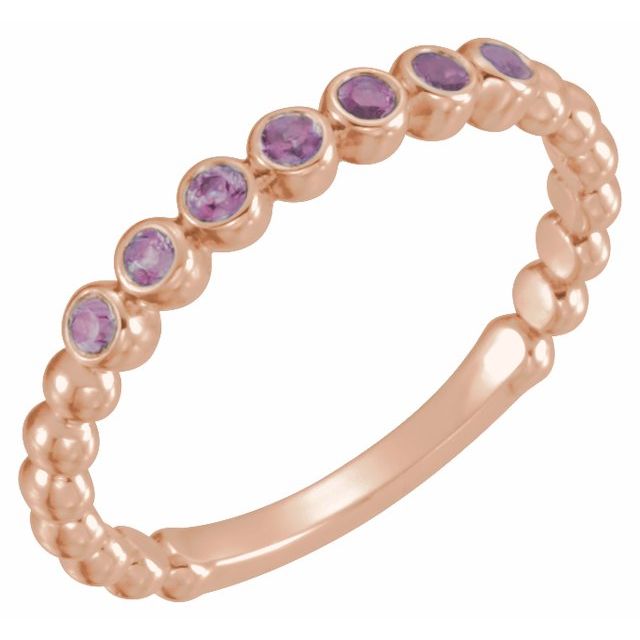 14K Gold Natural Aquamarine Stackable Ring
