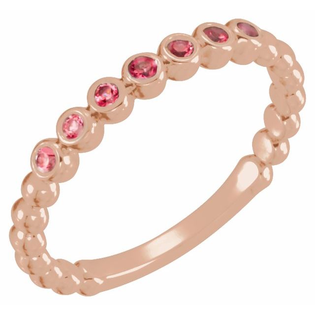 14K Gold Natural Aquamarine Stackable Ring