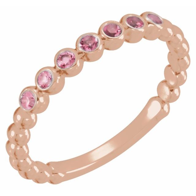 14K Gold Natural Aquamarine Stackable Ring