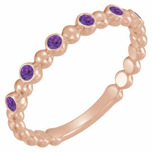 14K Gold Natural Blue Sapphire Stackable Ring