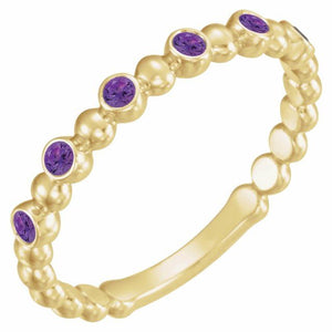14K Gold Natural Blue Sapphire Stackable Ring