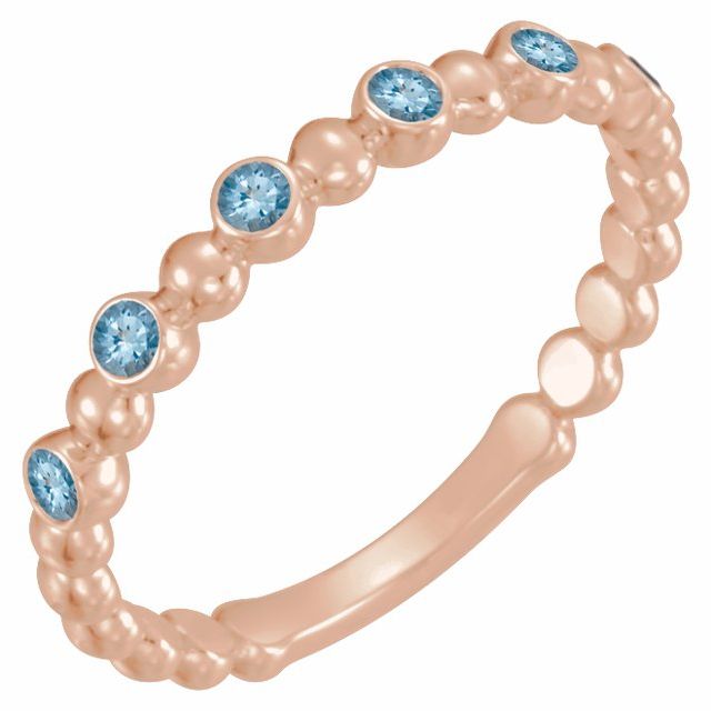 14K Gold Natural Blue Sapphire Stackable Ring