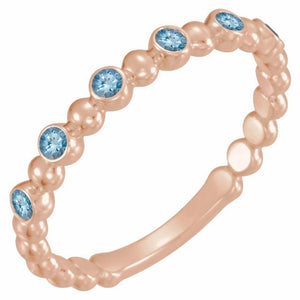 14K Gold Natural Blue Sapphire Stackable Ring