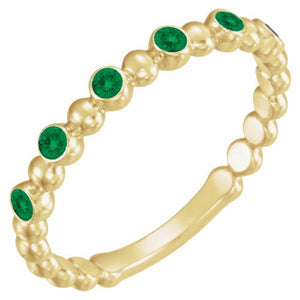 14K Gold Natural Blue Sapphire Stackable Ring