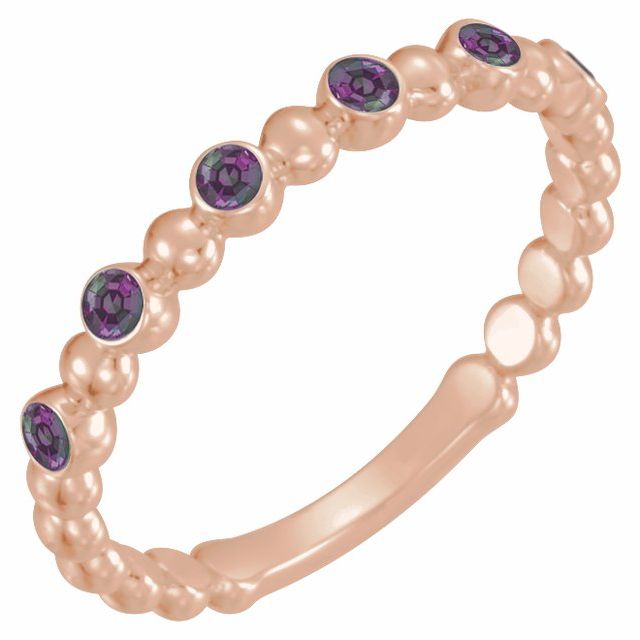 14K Gold Natural Blue Sapphire Stackable Ring