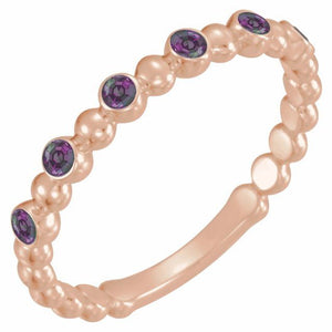 14K Gold Natural Blue Sapphire Stackable Ring