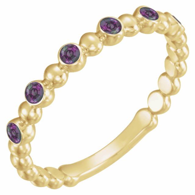 14K Gold Natural Blue Sapphire Stackable Ring
