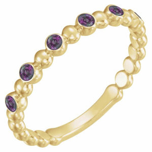 14K Gold Natural Blue Sapphire Stackable Ring