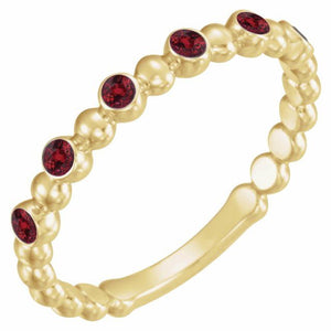 14K Gold Natural Blue Sapphire Stackable Ring