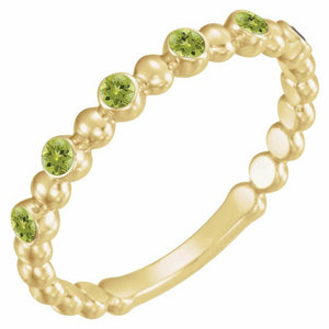 14K Gold Natural Blue Sapphire Stackable Ring