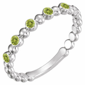14K Gold Natural Blue Sapphire Stackable Ring