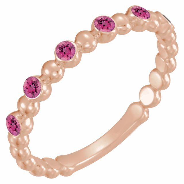 14K Gold Natural Blue Sapphire Stackable Ring