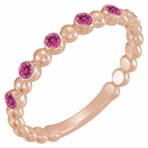 14K Gold Natural Blue Sapphire Stackable Ring