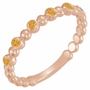 14K Gold Natural Blue Sapphire Stackable Ring