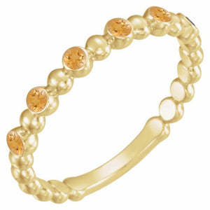 14K Gold Natural Blue Sapphire Stackable Ring