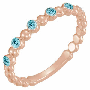 14K Gold Natural Blue Sapphire Stackable Ring