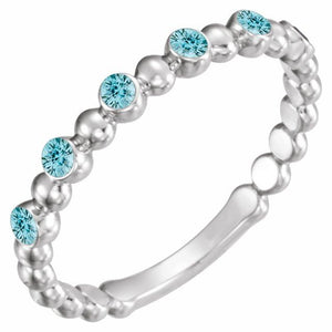 14K Gold Natural Blue Sapphire Stackable Ring