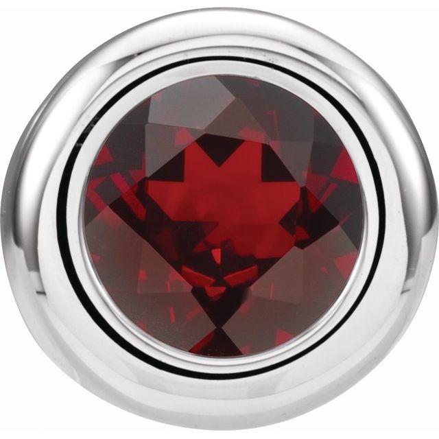 14K Gold Imitation Garnet Birthstone Pendant