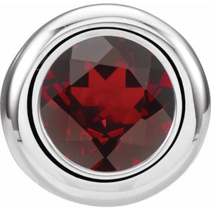14K Gold Imitation Garnet Birthstone Pendant
