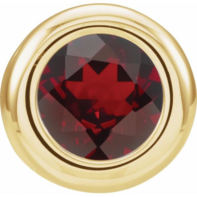 14K Gold Imitation Garnet Birthstone Pendant