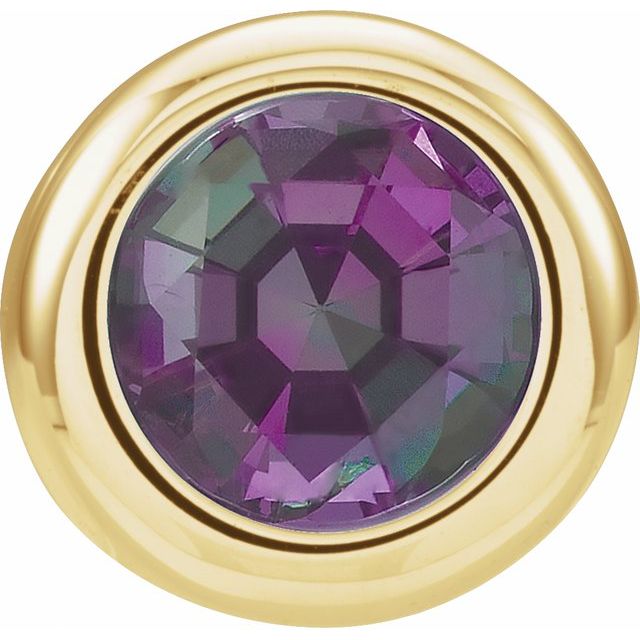14K Gold Imitation Garnet Birthstone Pendant