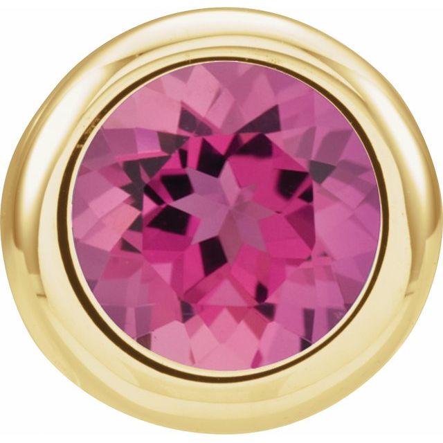 14K Gold Imitation Garnet Birthstone Pendant