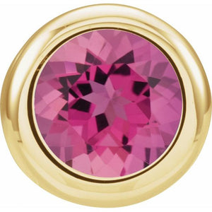 14K Gold Imitation Garnet Birthstone Pendant