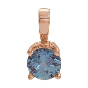 Lab-Grown Emerald Birthstone Pendant in 14K Gold & Platinum